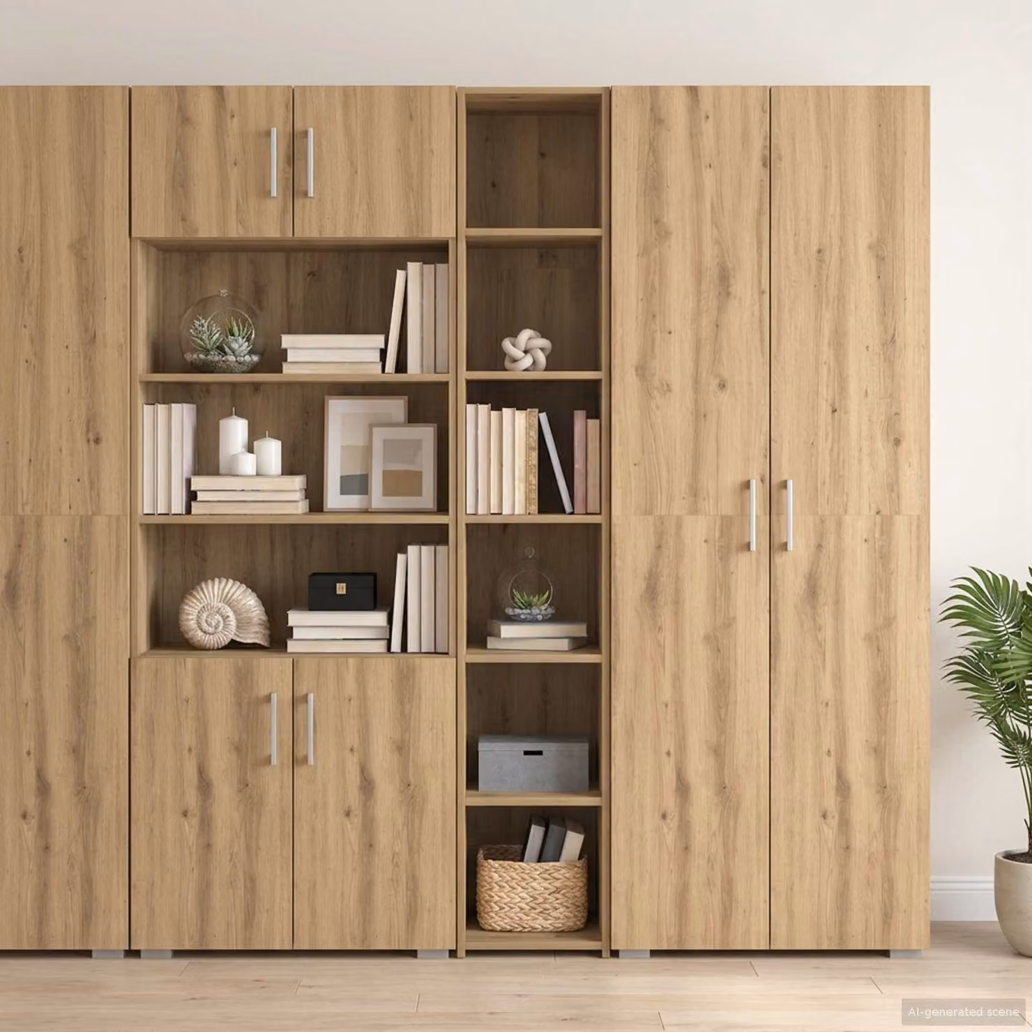 vidaXL Credenza Moderna in Rovere con Ripiani Interni e Ante a Battente, Marrone, L/P/H: 41 x 30 x 185 cm