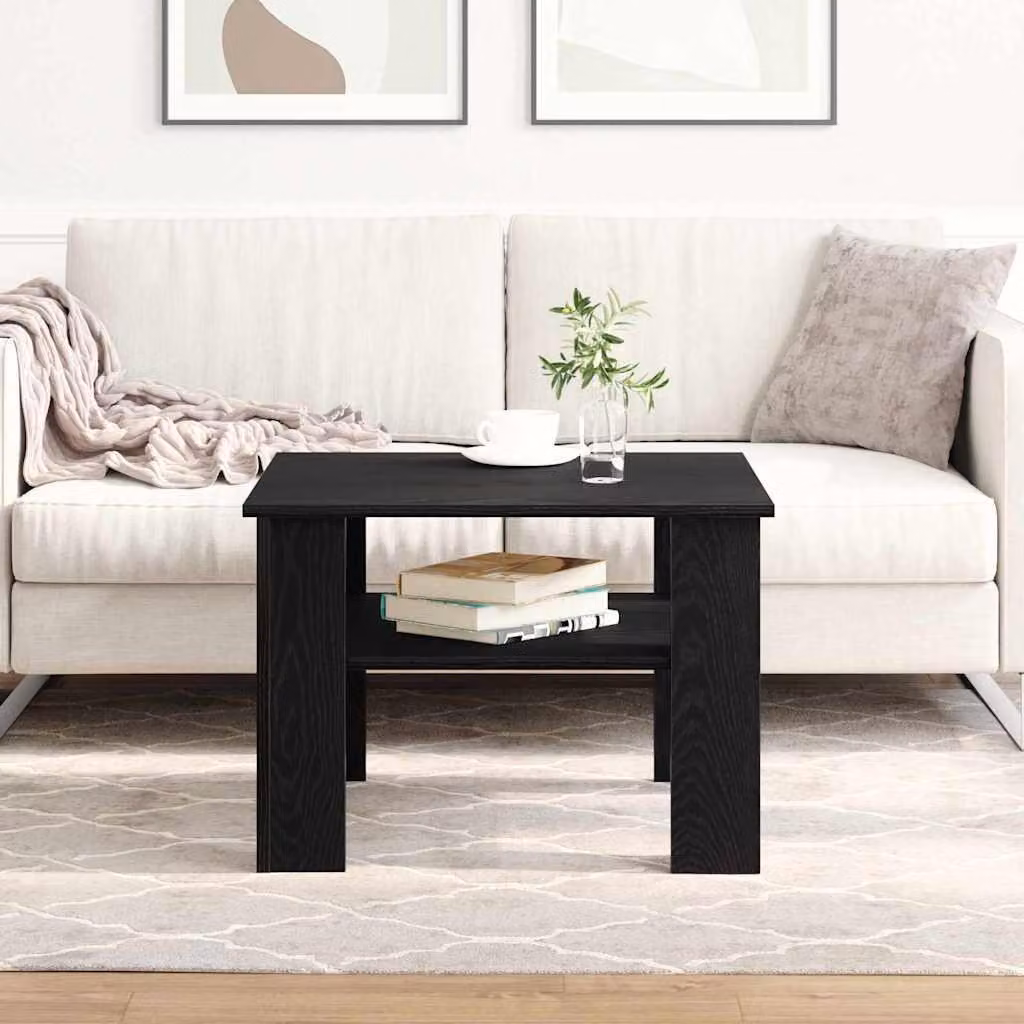 Maison Exclusive - Tavolino nero effetto rovere 60 x 60 x 42 cm Materiale ligneo