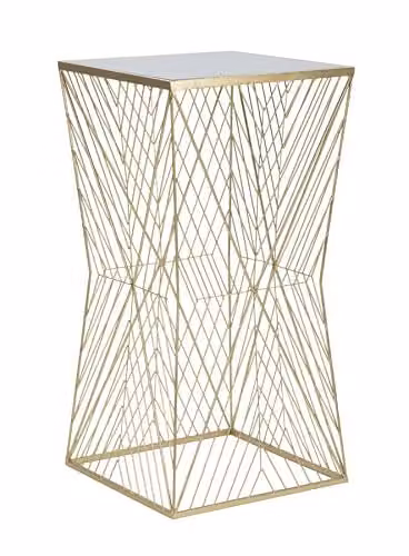 Mauro Ferretti Tavolo portatelefono Lines 4 cm Metallo Dorato 50x50x100