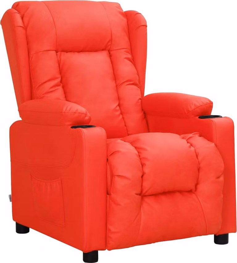 Poltrona reclinabile in ecopelle rossa
