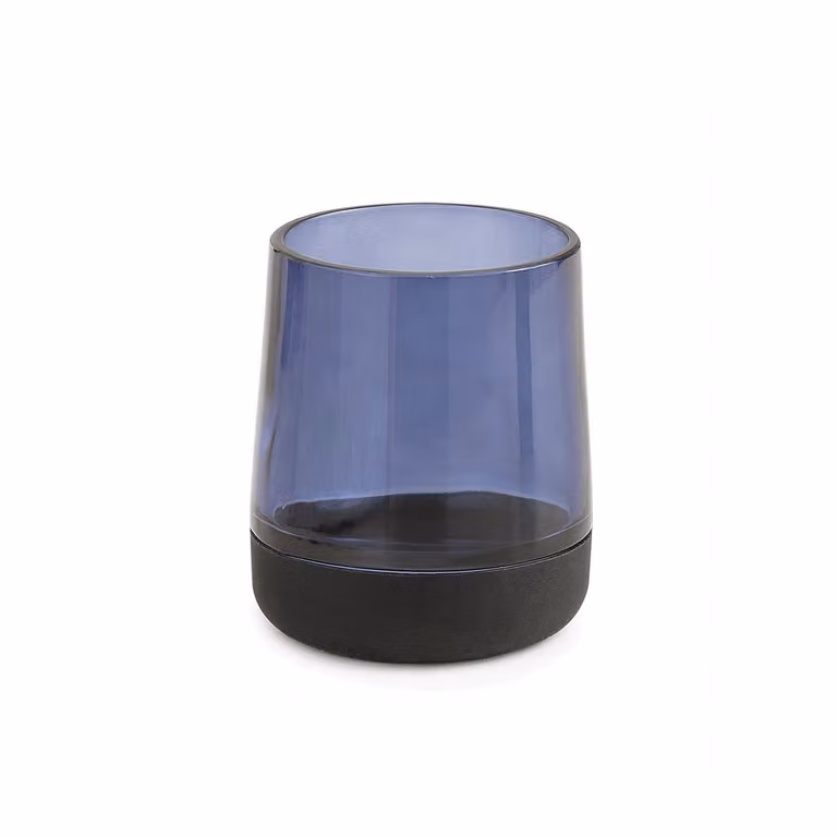 Portaspazzolini d' appoggio in vetro e silicone NC98 Gedy serie NICOLE Blu