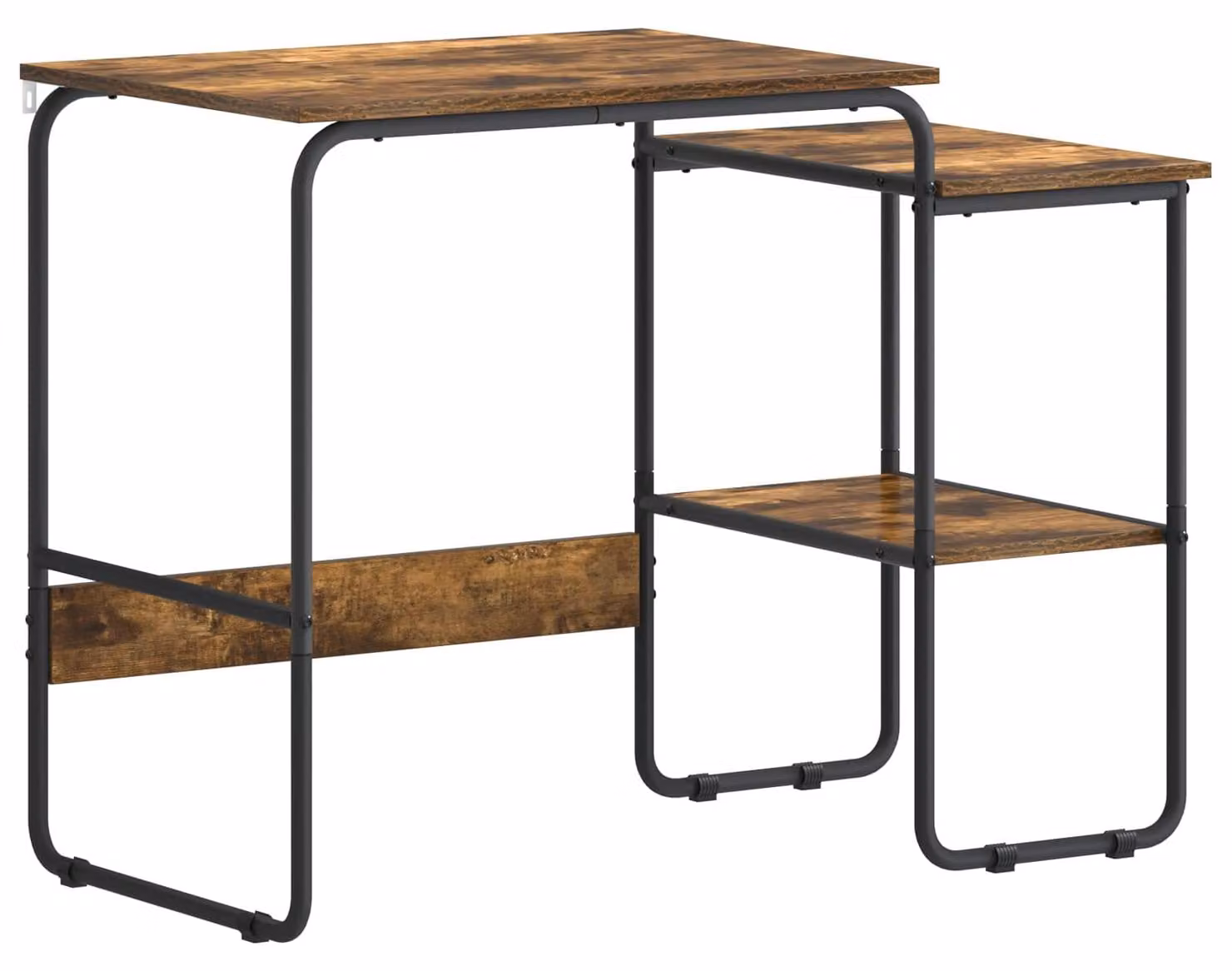 Scrivania con spazio contenitivo in legno effetto noce, dimensioni 100 x 50 x 75 cm