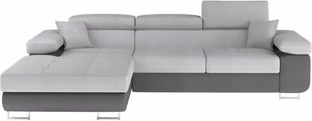 Divano angolare convertibile AMANDA MEUBLORAMA grigio con funzione letto e contenitore, L 280 x P 149 x H 90 cm
