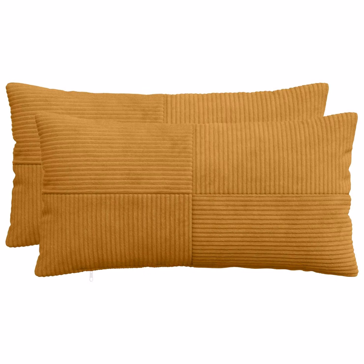 Set di 2 federe vidaXL ALMELO in velluto a coste giallo, L 40 cm x P 80 cm