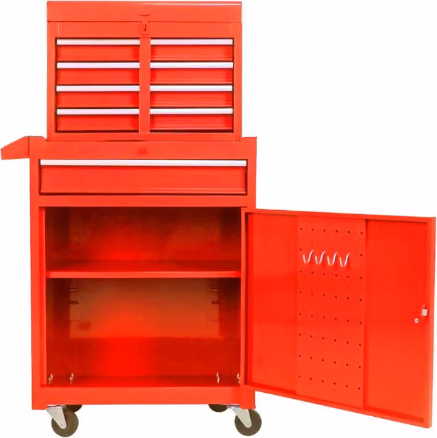 Cassettiera portautensili su ruote 58,5 x 28 x 102 cm in acciaio rosso