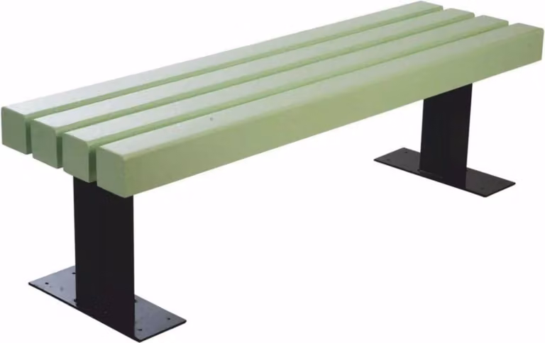 Panchina Casa Padrino - panchina da città verde chiaro / nero 150 cm - Panchina da giardino solida