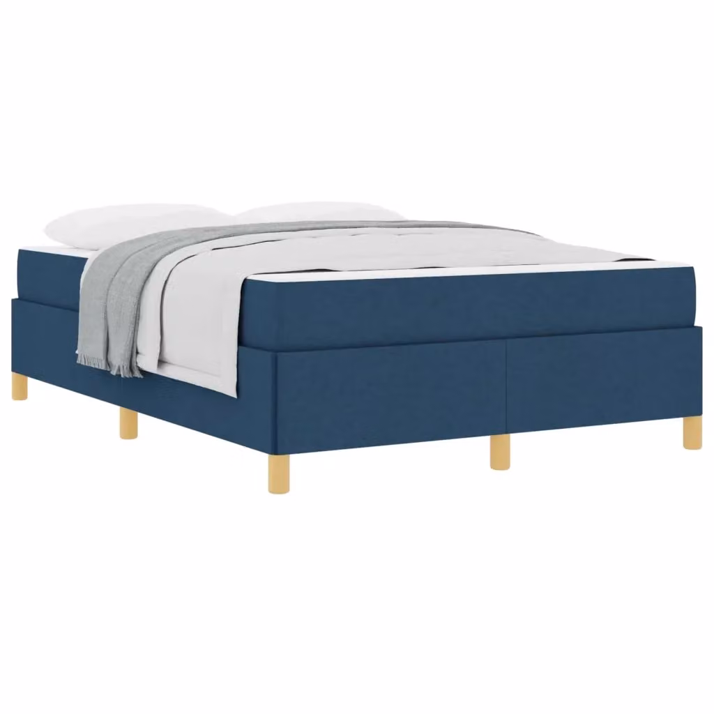 Struttura del letto imbottita vidaXL in tessuto blu con legno, L 160 cm x P 200 cm x H 280 cm – 2