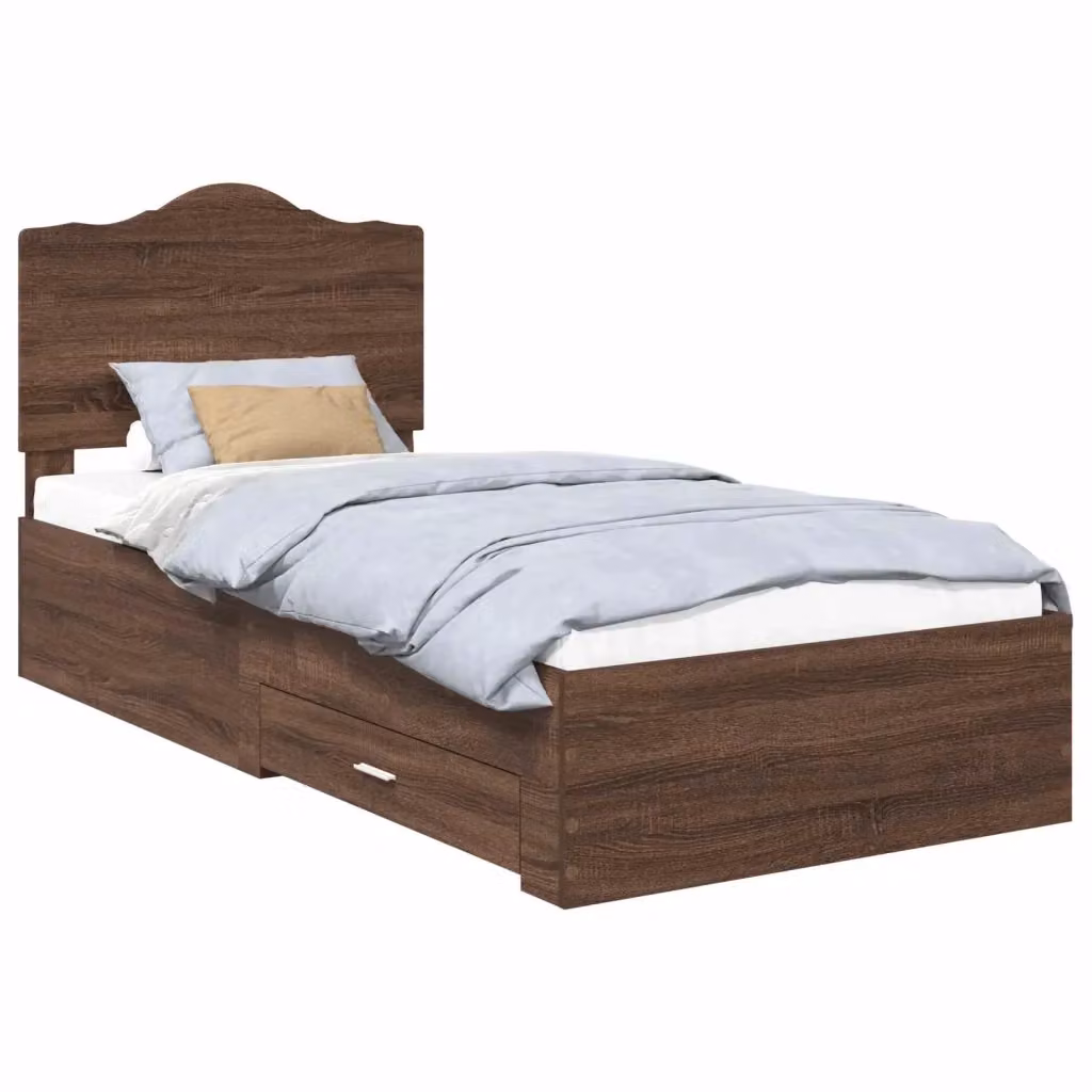 Struttura letto moderno con cassetti vidaXL in legno color rovere marrone L/P/H: 190 x 70 x 140 cm – 2