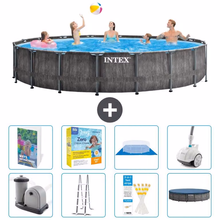Struttura per piscina a forma di prisma - 549x122 cm - composta da 7 elementi - modello S544