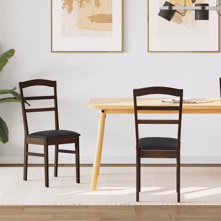 Set di 2 sedie da pranzo vidaXL in legno di gomma massiccio, L/P/H: 36 x 45,5 x 93,5 cm