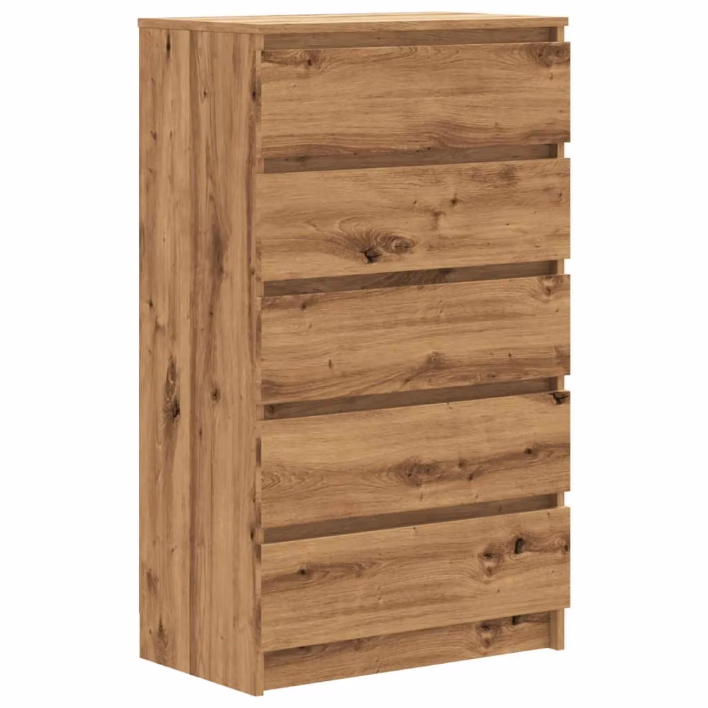 Cassettiera Rovere Artigianale 60x36x103cm in Legno Multistrato