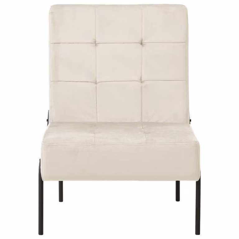 Poltrona Relax 65x79x87 cm Bianco Crema in Velluto