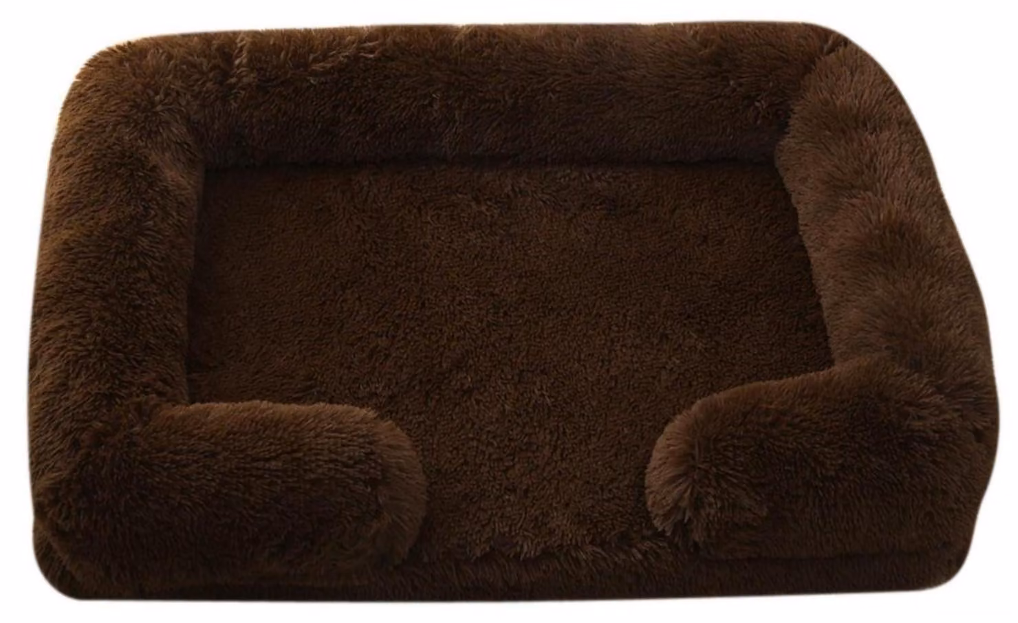 Cuccia per cani, rettangolare, in peluche, lavabile, colore caffè, dimensioni 80x53 cm