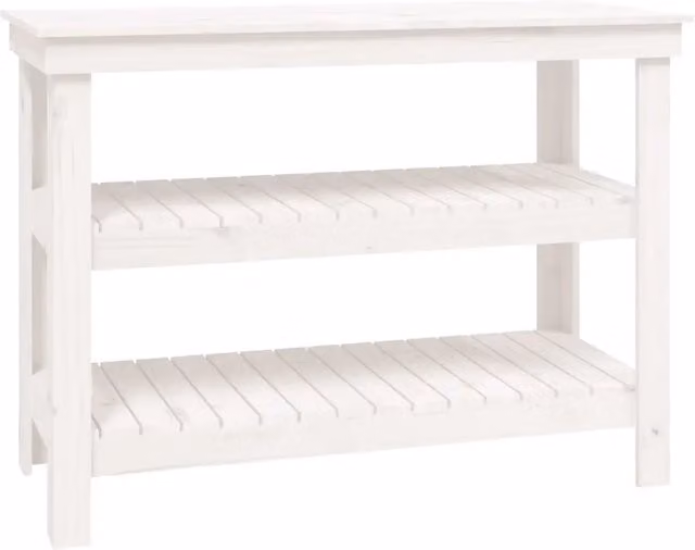 Banco da Lavoro in Legno Massello di Pino Bianco CFW7611938 L: 110,5 cm, P: 50 cm, H: 80 cm