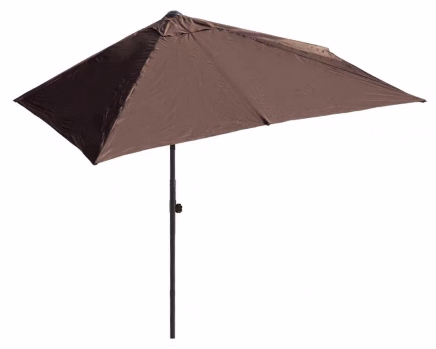 Parasole a mezza vela, forma rettangolare, 250x130 cm, colore caffè, tessuto in poliestere idrorepellente, struttura in acciaio, protezione UV 30+