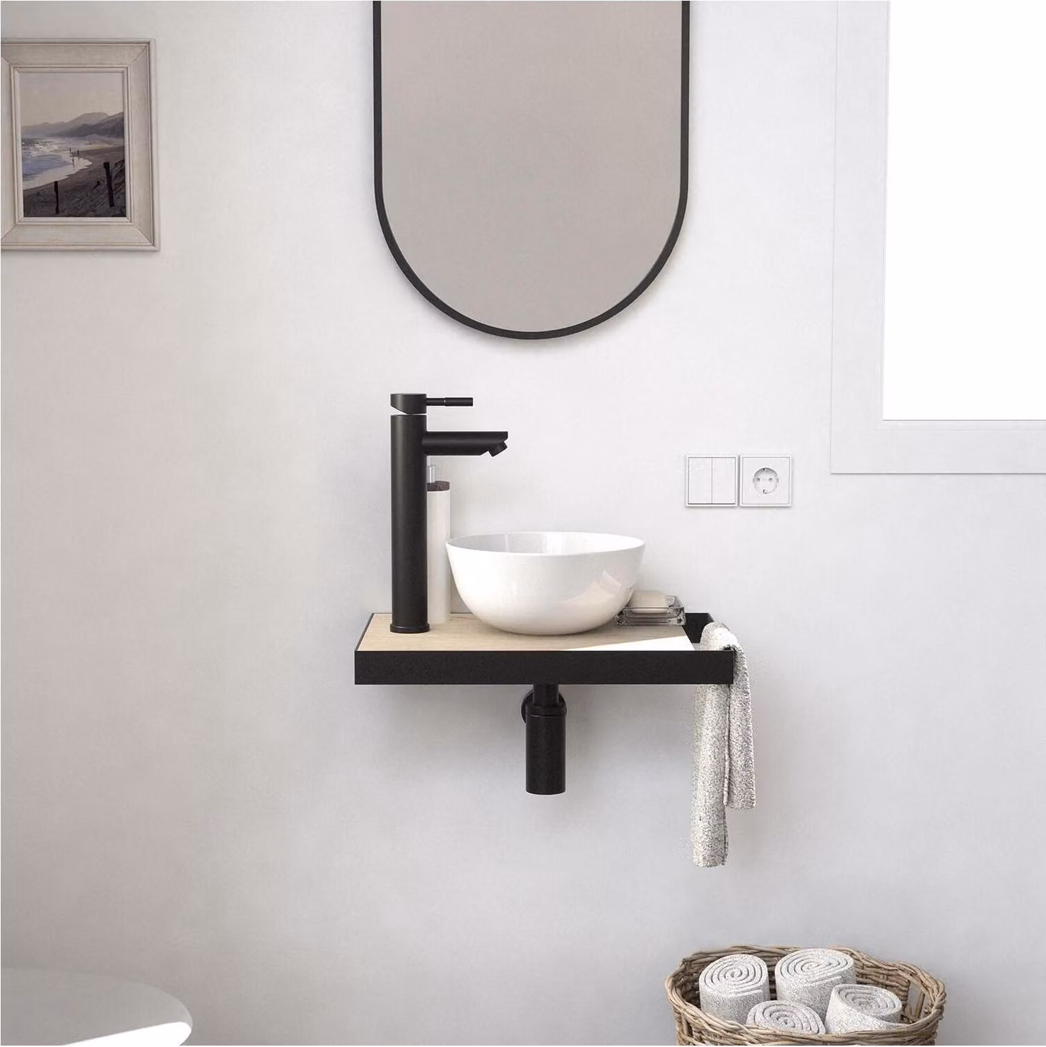 Lavabo + lavabo + specchio slimline SOHO