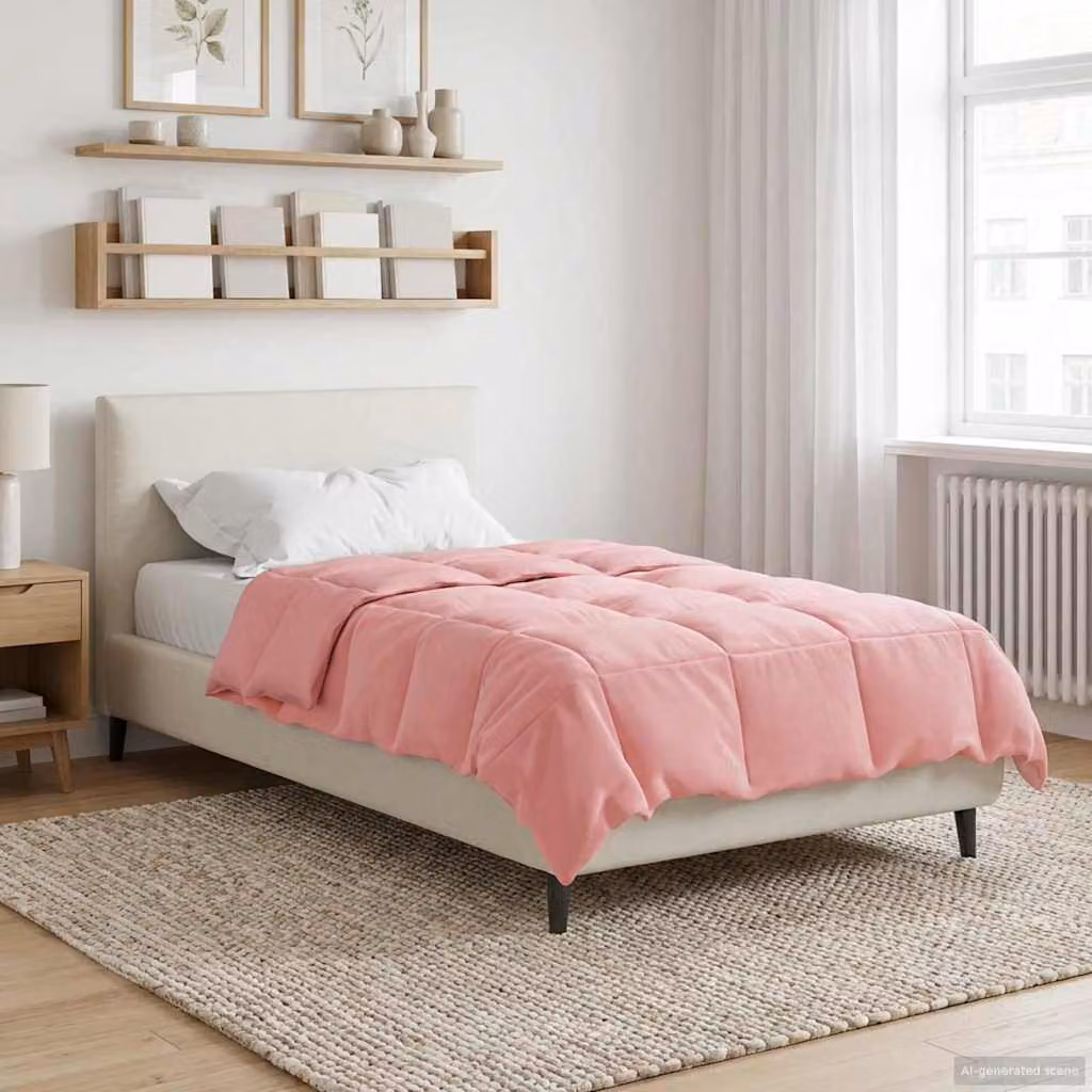 vidaXL Piumone Invernale in Microfibra Traspirabile e Reversibile, Rosa, 155 x 220 cm
