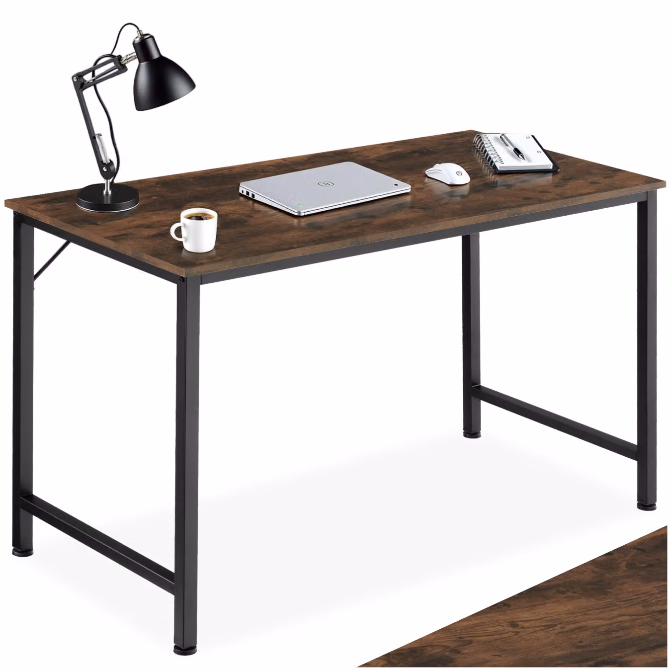 Scrivania industrial tectake in legno e metallo marrone L: 140 cm, P: 60 cm, H: 75,5 cm – 1