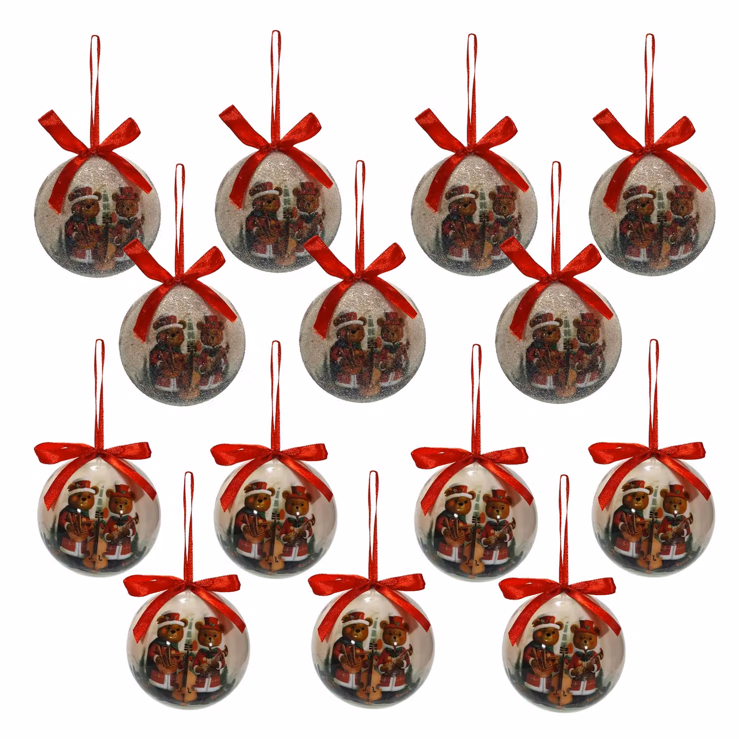 Set di 14 palline di Natale multicolore VESTIAMO CASA con decorazioni animali, diametro: 7,5 cm – 2