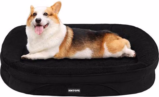 Cuccia ortopedica per cani, cuscino per cani, supporto cervicale su quattro lati, fondo antiscivolo, sfoderabile e lavabile, per cani di taglia piccola e media, 90 x 71 x 15 cm, nero