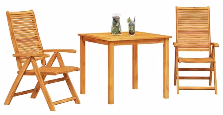 Set da Pranzo per Giardino 3 pcs Marrone