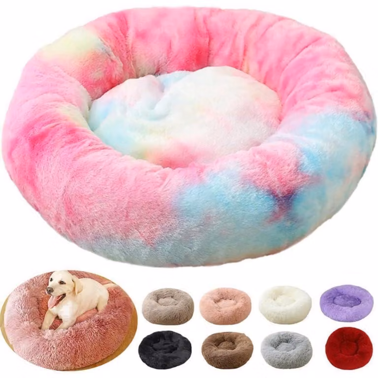 Cuccia per cani, forma rotonda, lavabile, diametro 110 cm, colore rosa