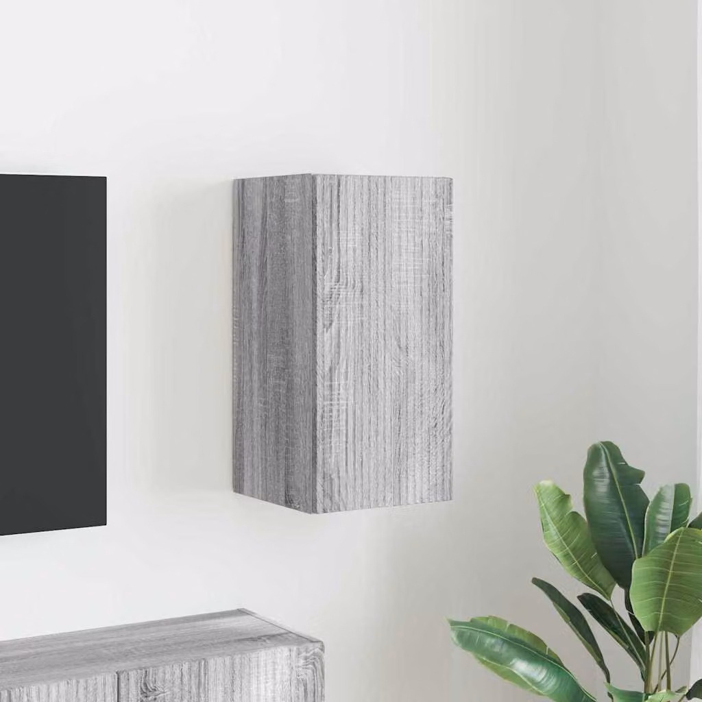 Mobile TV da parete vidaXL moderno in legno MDF Grigio, L/P/H: 30 x 31 x 60 cm