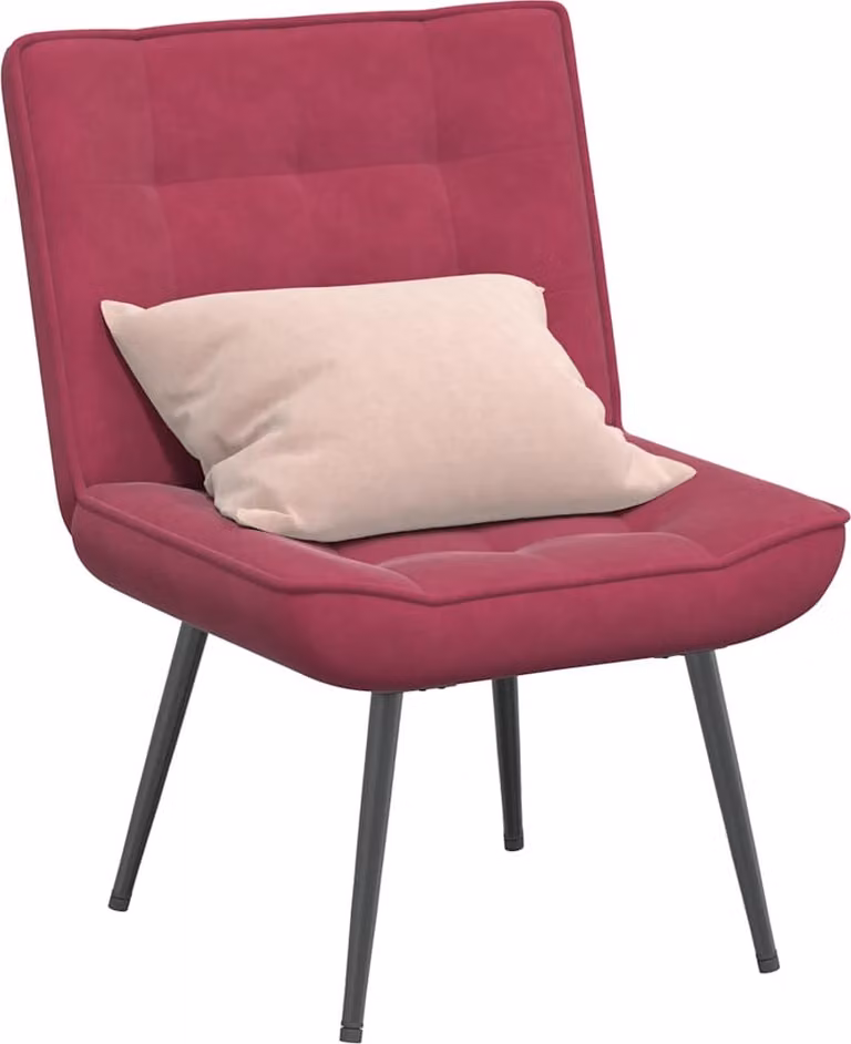 Sedia Relax 64x74x84 cm Rosso Vino in Velluto