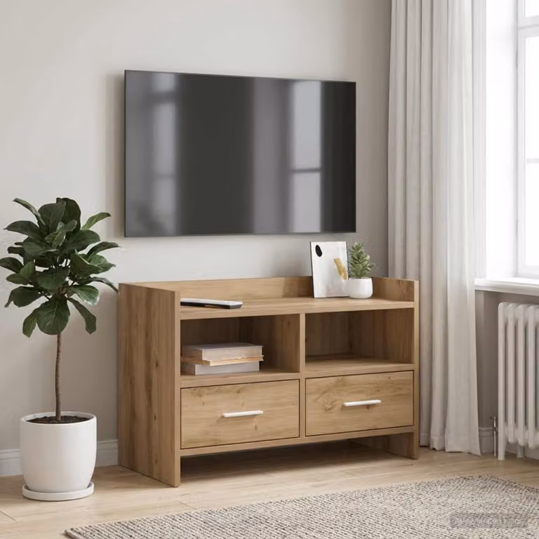 Mobile TV vidaXL moderno in rovere artigianale marrone L: 71,5 cm, P: 33 cm, H: 47 cm
