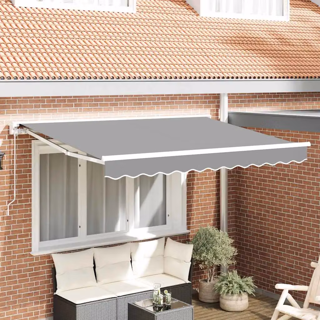 vidaXL Telaio per tenda da sole manuale in alluminio, Bianco, L: 3,5 m x P: 2 m