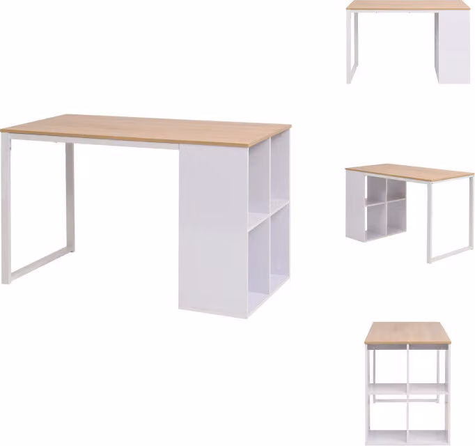 scrivania vidaXL 120×60×75 cm in rovere marrone e bianco - Scrivanie
