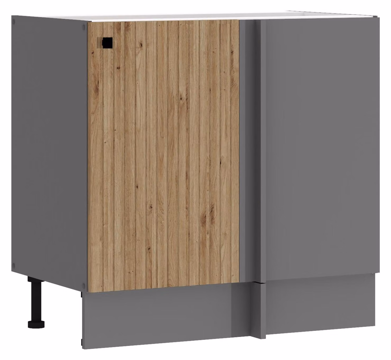 Mobiletto angolare sottolavello AVA Artisan, 105 cm, effetto lamellare, per cucina lineare o componibile