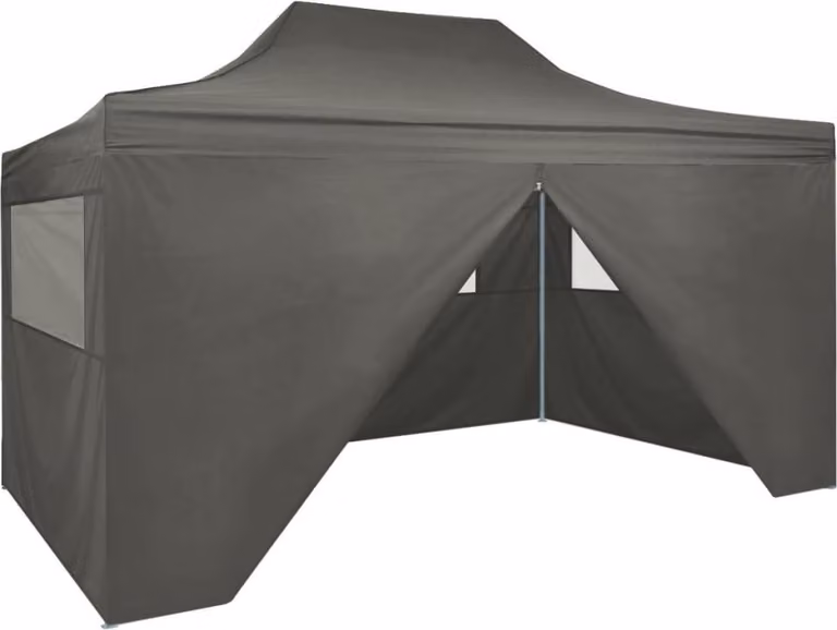 The Living Store Tenda pop-up pieghevole con 4 pareti laterali 3 x 4,5 m antracite