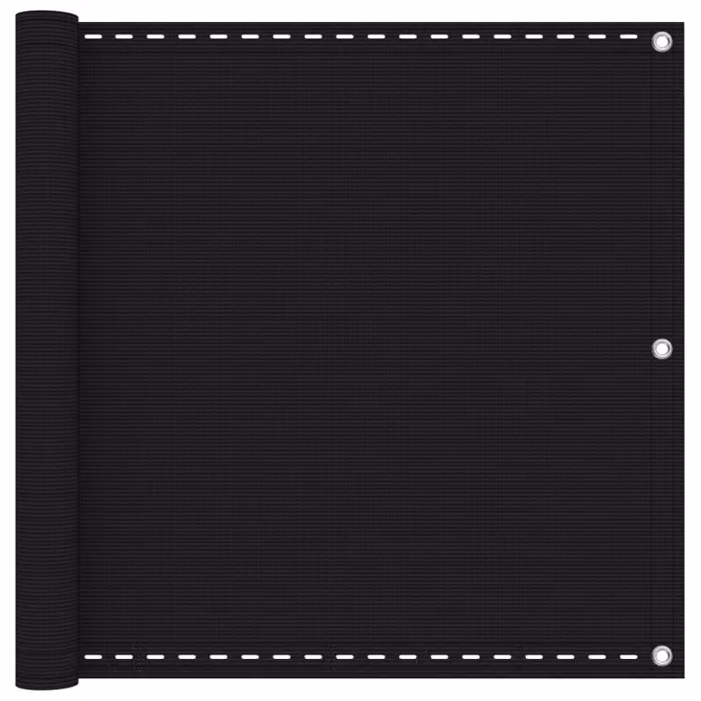 Tenda da balcone, colore nero, dimensioni 90 x 800 cm, realizzata in HDPE e alluminio