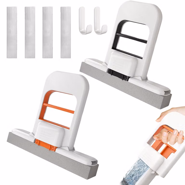 Set da 2 mini mop pieghevoli per piani di lavoro, vetro e bagno