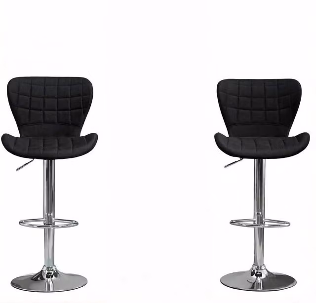 Set di 2 sgabelli da bar regolabili 47 x 51,5 x 89,5-111,5 cm neri, girevoli