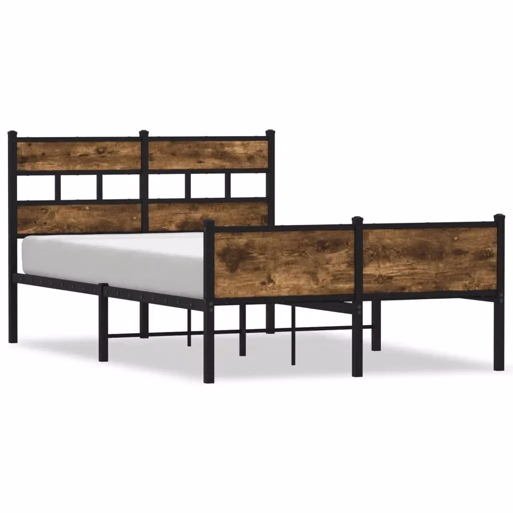 Struttura Letto Design Mania in Rovere Fumo e Metallo, L/P/H: 120 x 200 x 91,5 cm – 2