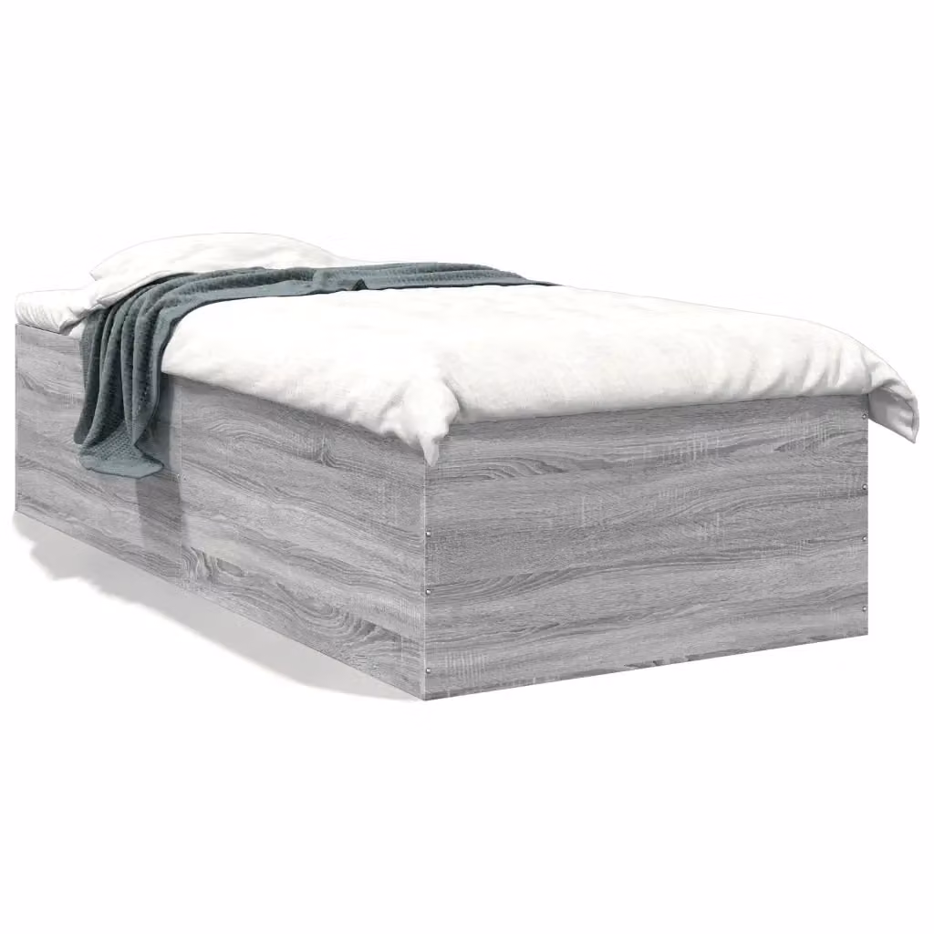 Letto singolo Sonoma grigio vidaXL in legno multistrato L: 78 cm, P: 193 cm, H: 45 cm – 2