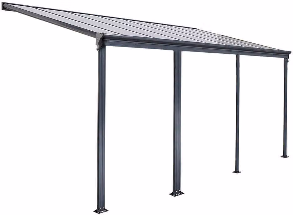 Copertura per patio 618 x 303 x 226 / 278 cm (grigio)