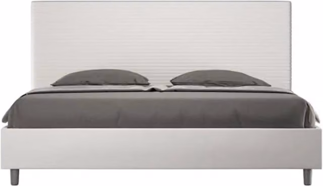 Letto senza rete imbottito 180x190 similpelle bianco Focus