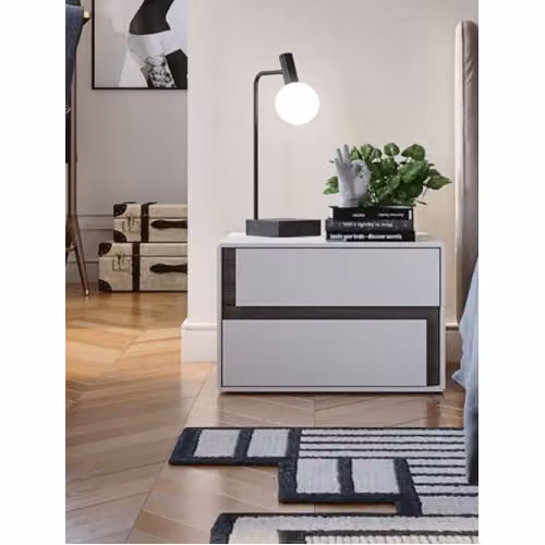 Moderno comodino 2 cassetti Zig-Zag