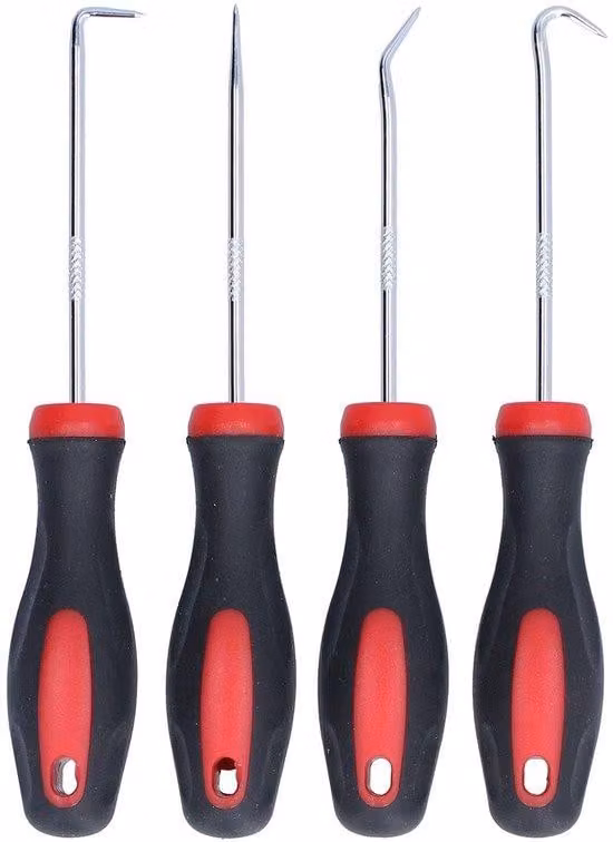 Set di ganci in acciaio cromo-vanadio - 4 pezzi - Ganci a 45°/90° - Punta per foratura - Antiruggine - Resistenti/Rinforzati