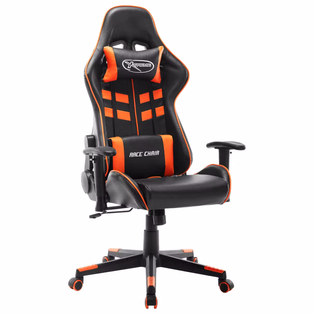 vidaXL Sedia da gioco in ecopelle nera e arancione