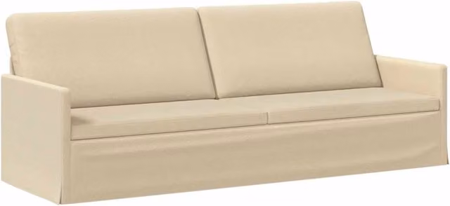 Divano a 3 posti moderno vidaXL in tessuto beige con struttura in metallo L: 220 cm, P: 81 cm, H: 82 cm