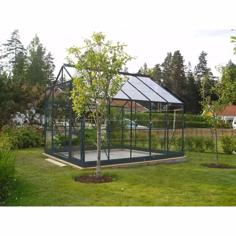 Serra in vetro SEKURIT 108 con vetri temperati da 4 mm, superficie di 7,42 m², colore grigio antracite – 2