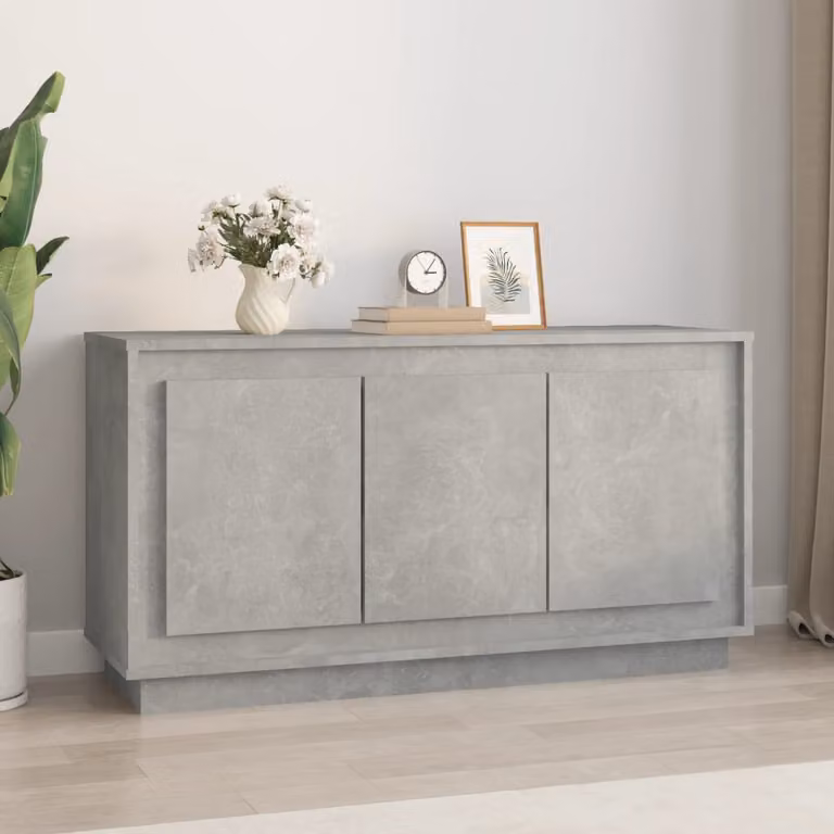 Credenza vidaXL in legno multistrato e MDF, colore grigio, L 102 x P 35 x H 55 cm