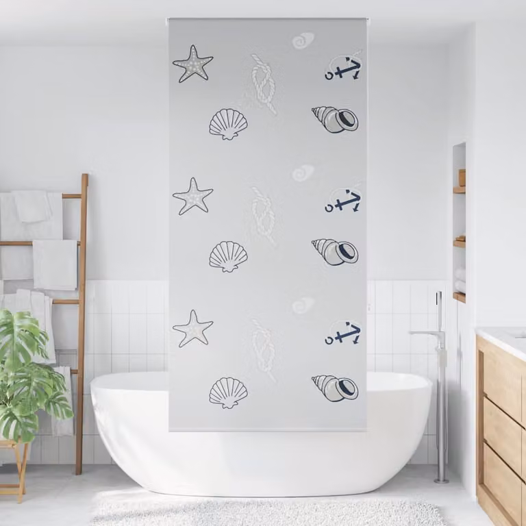vidaXL Tenda a Rullo Doccia 90x240 cm Larghezza Tessuto 86 cm