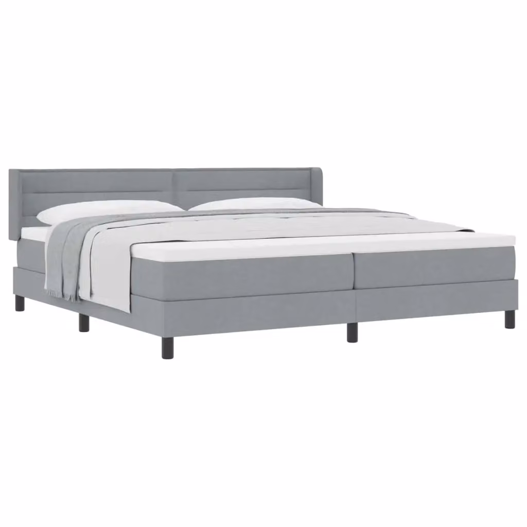 Letto a molle con testiera vidaXL in tessuto grigio L: 200 cm, P: 200 cm, H: 280 cm – 2