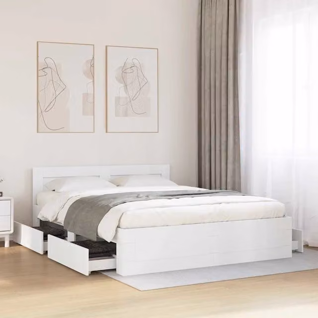 Struttura del letto Bianco 150 x 200 cm Legno ingegnerizzato 3402858