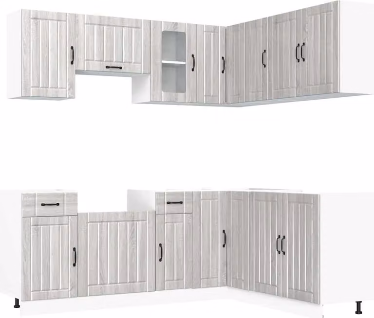 Set Mobili da Cucina 11 pz Lucca Grigio Sonoma in Truciolato